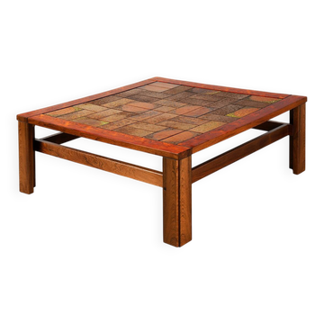 Table basse scandinave palissandre et céramique