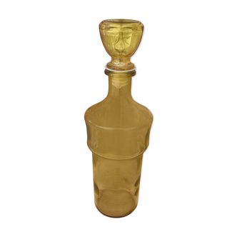 Vintage amber yellow glass carafe