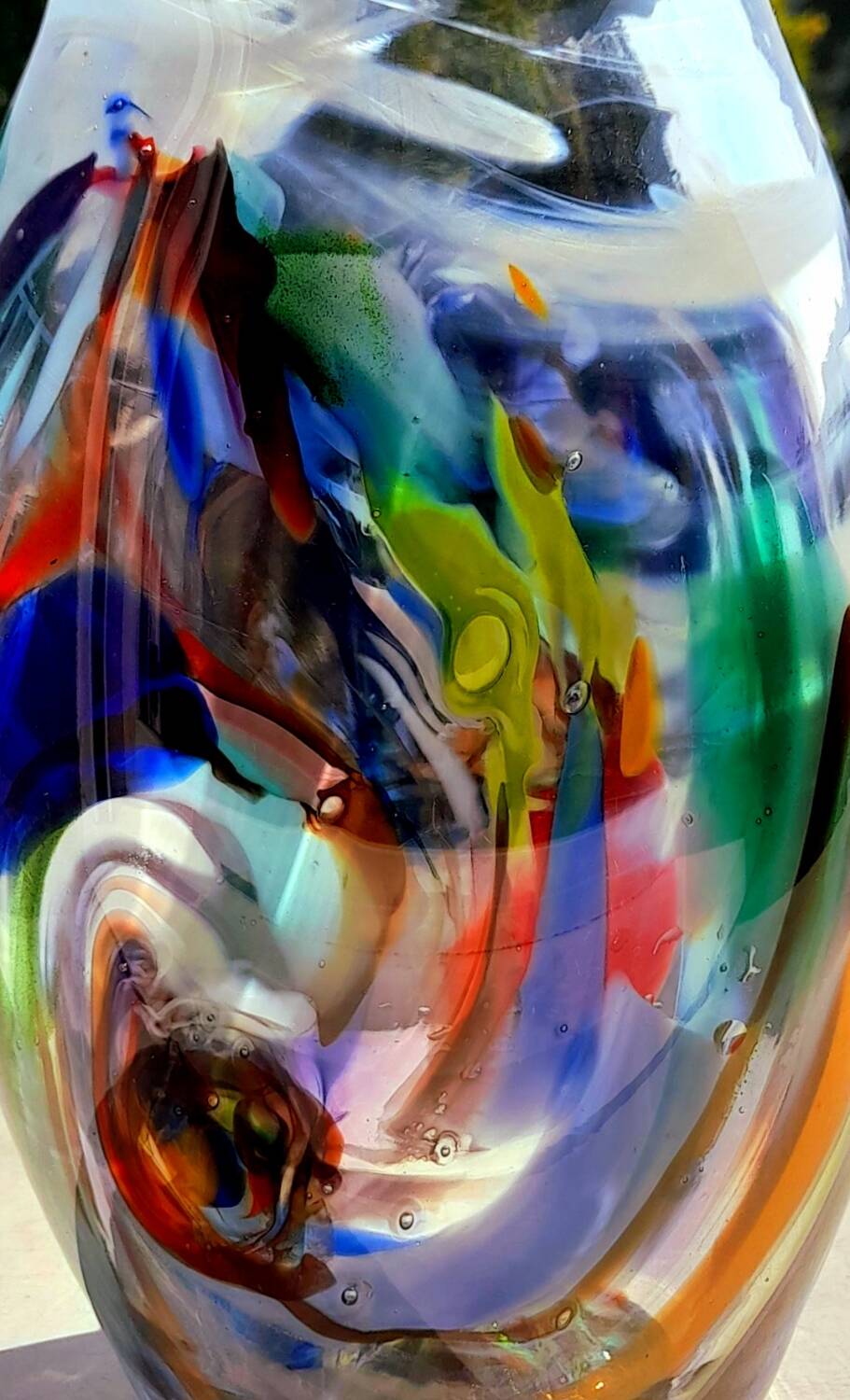 Multicolored Murano glass vase
