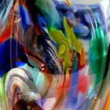 Multicolored Murano glass vase