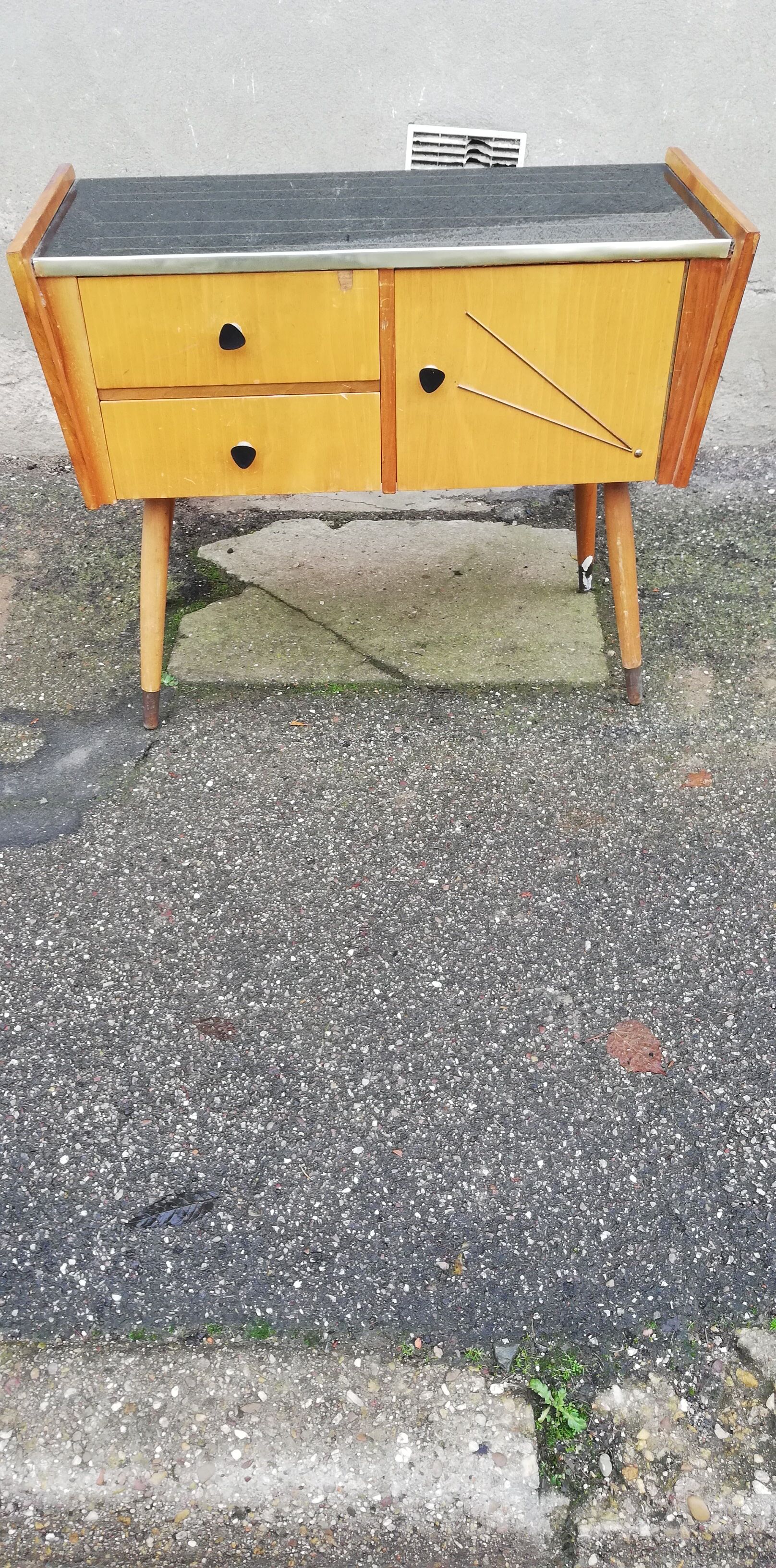 Commode vintage 2 tiroirs 1 porte