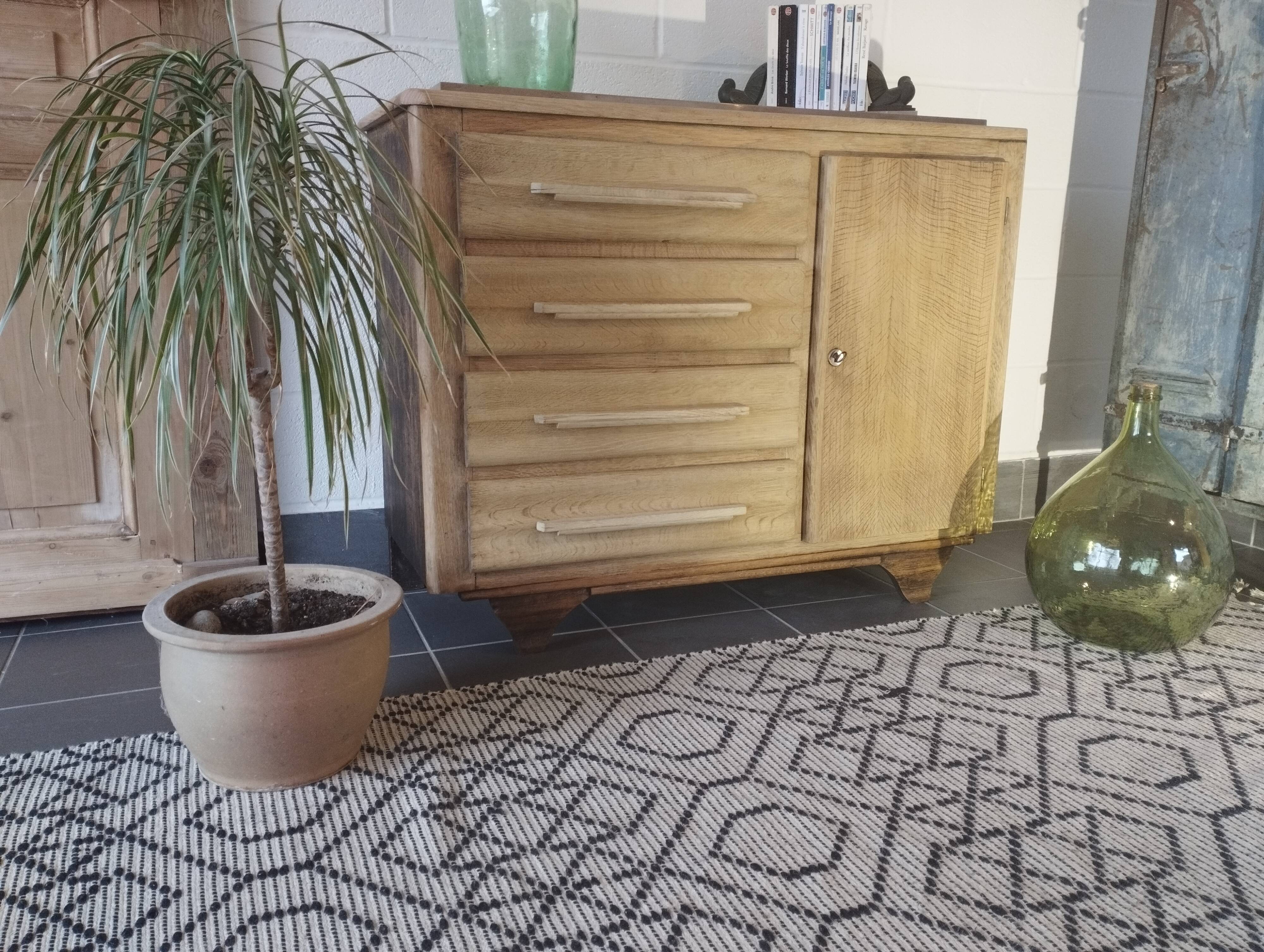 Art Deco chest of drawers blond oak