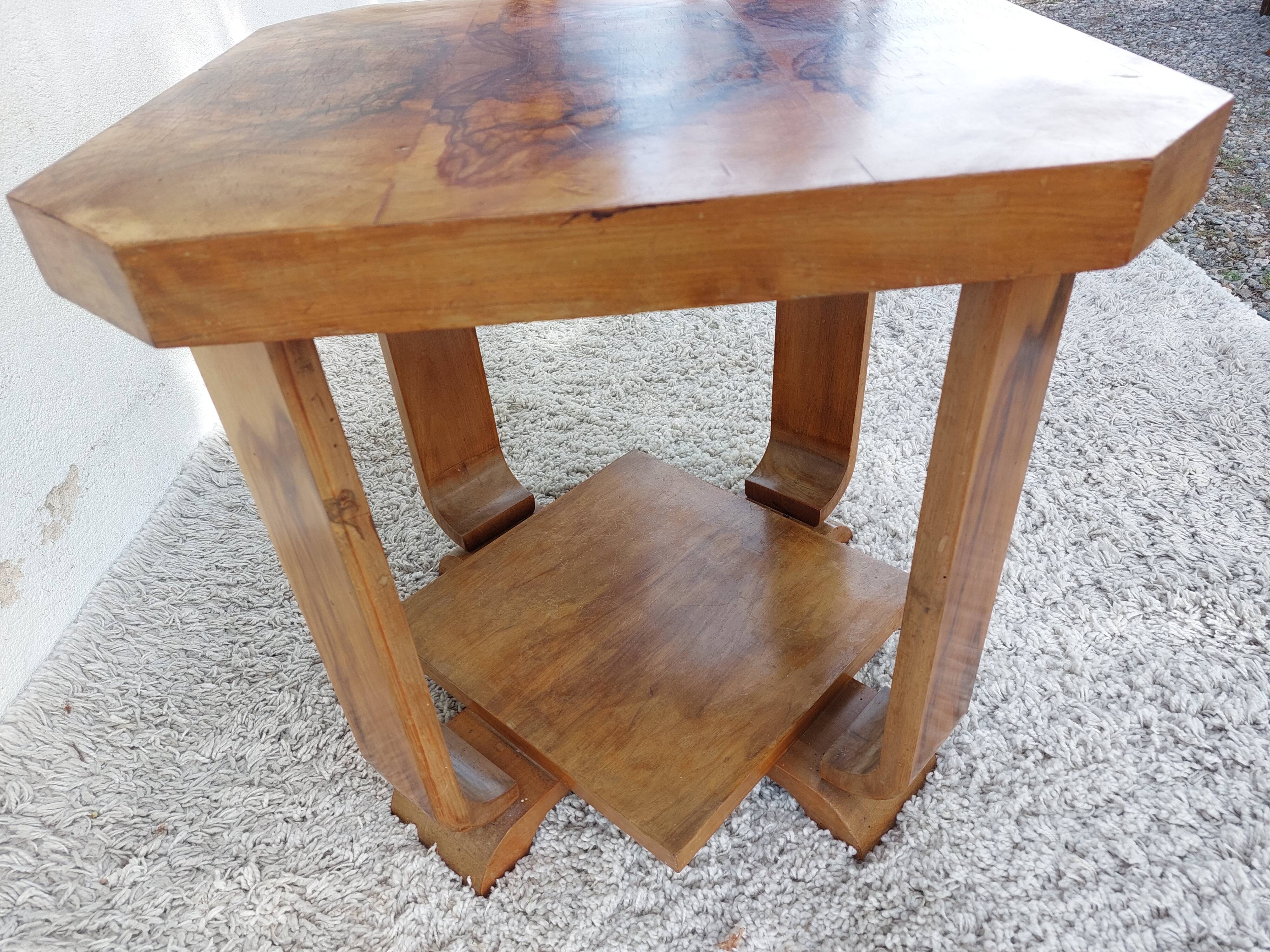 Square art deco pedestal table
