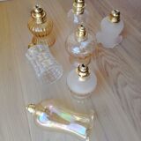 Set of 7 vintage glass globe pendants