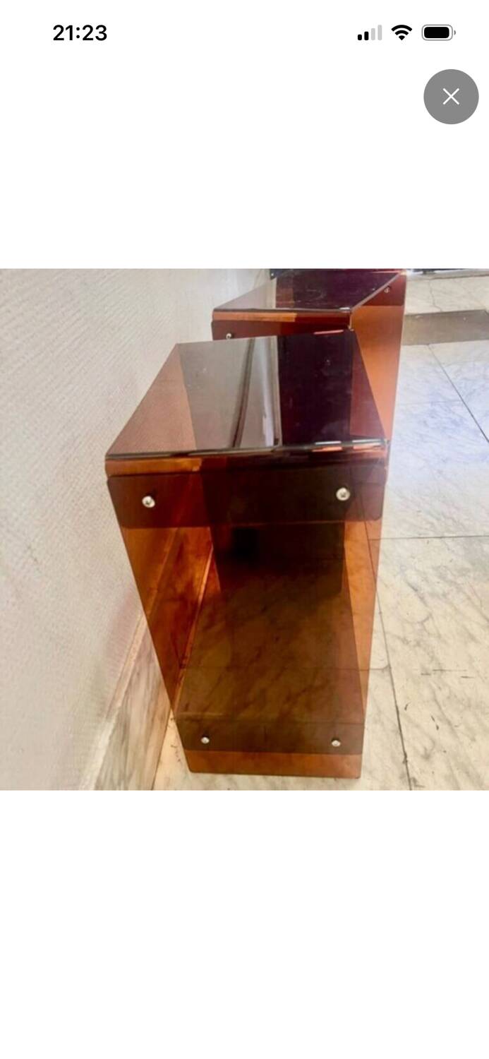 Pair of bedside tables or side tables by Michel Dumas for Roche Bobois.