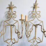 Gold wrought iron wall lights