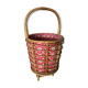 Rattan-work basket with vintage fabric