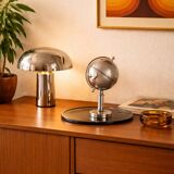 Vintage 1960 cigarette case world map chrome dispenser - 22 x 13 cm