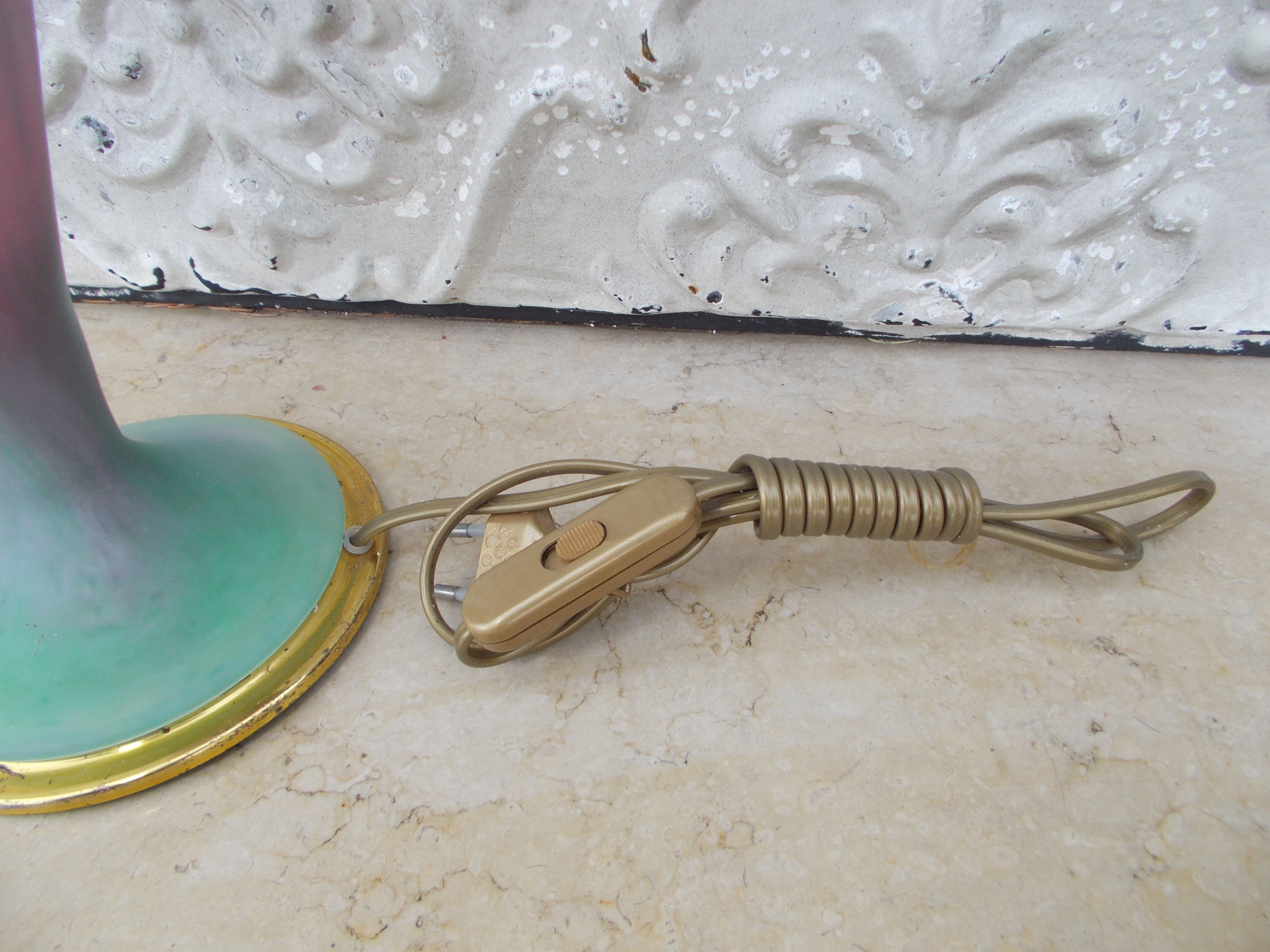 Pied de lampe pâte de verre style Art Deco Mathieu Luminaire