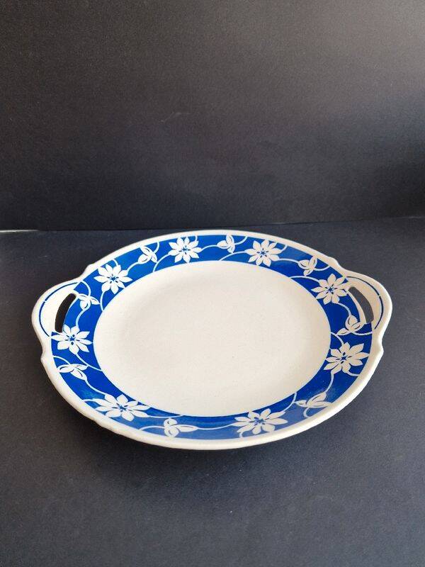 Vintage dish with handles, Badonvillier ceramic
