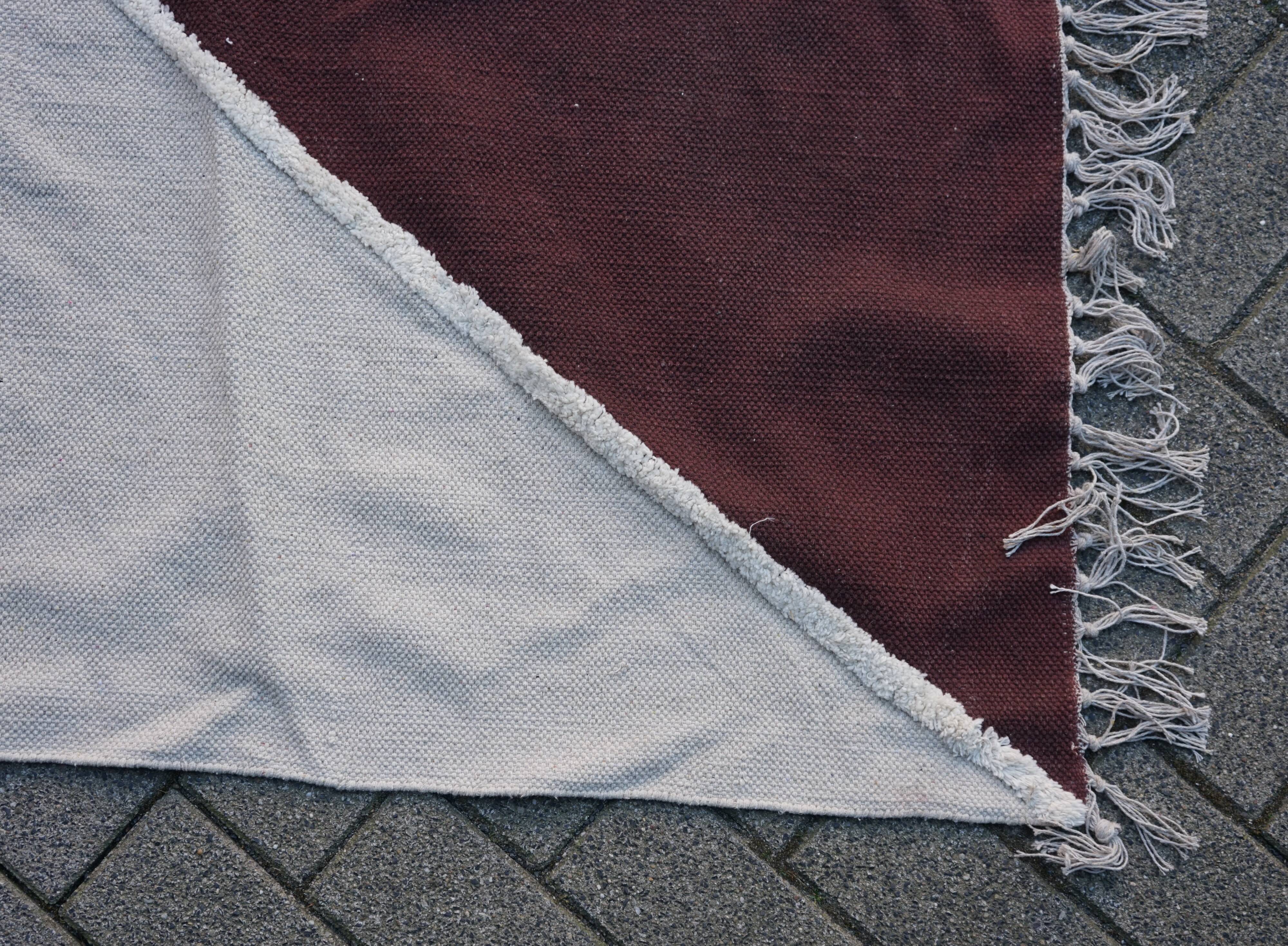 Grand sofa throw Kelim with geometric pattern, 1970s