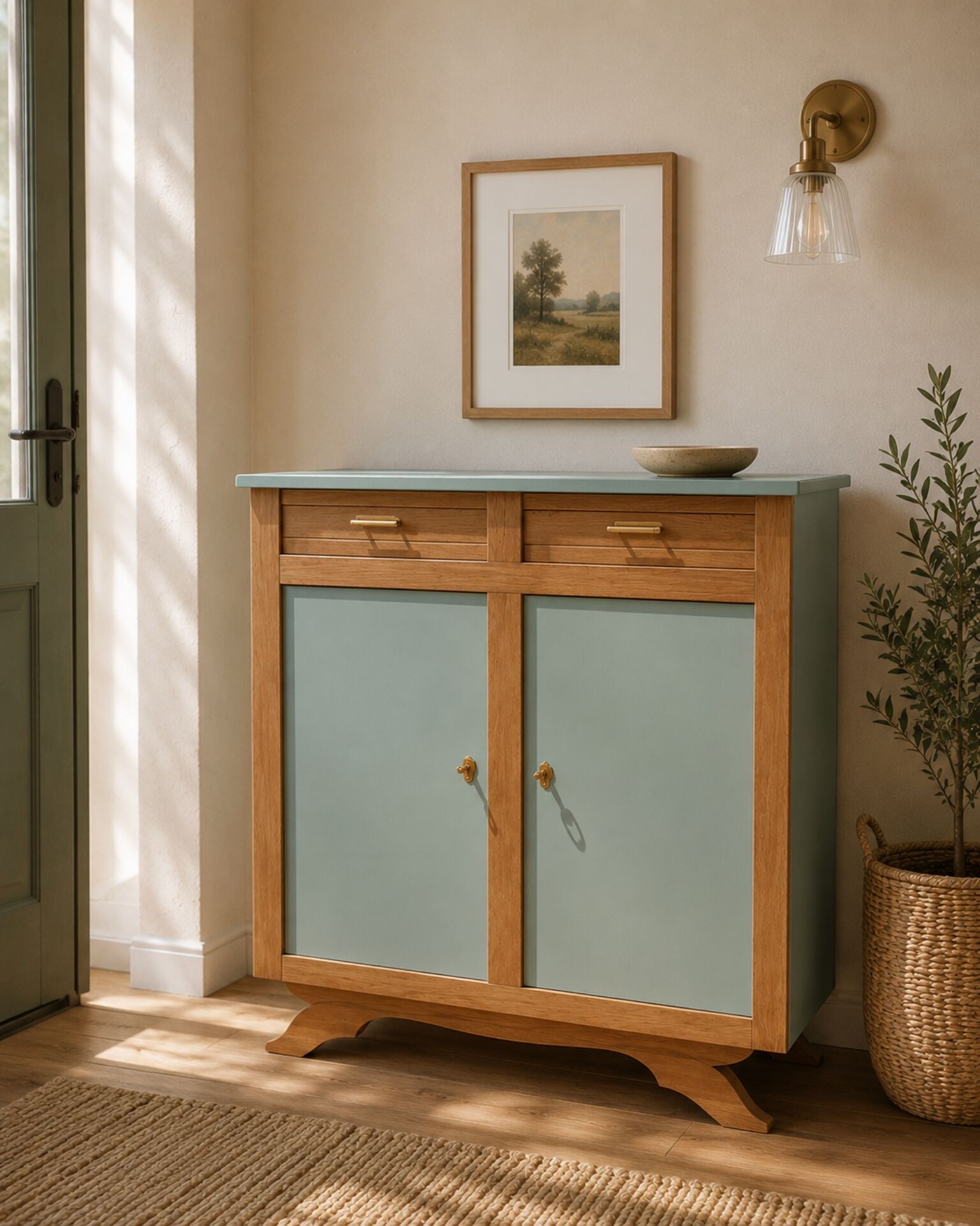 Revalued wood and green buffet