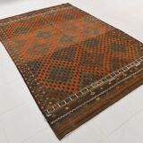 Geometric Pattern Vintage Kilim Rug, 207x301Cm