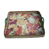 Vintage tray, wicker and braided scoubibous