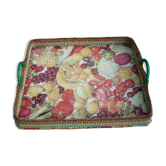 Vintage tray, wicker and braided scoubibous