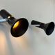 Pair of vintage adjustable wall lights, brown metal, France 1970