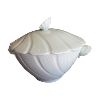 Soupière blanche en porcelaine de Limoges