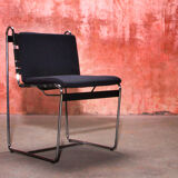 Set of four vintage chrome metal tube mid century chairs