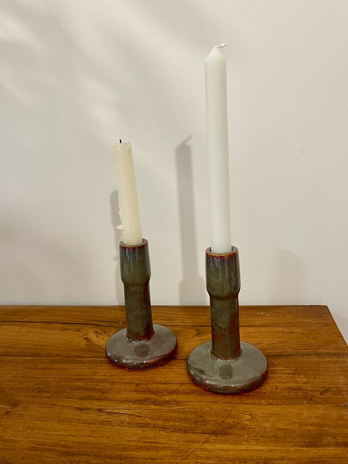 Pair of porcelain candlesticks