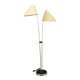 1960s Czech Japanese Floor Lamp with Twin Handmade Paper Shades