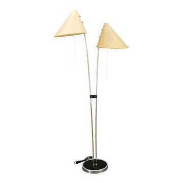 1960s Czech Japanese Floor Lamp with Twin Handmade Paper Shades