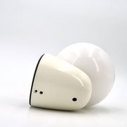 White Tissot wall light with opaque glass globe, 1970s/80s