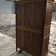 Vintage rococo oak bookcase with 2 glass doors.