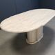 Vintage oval travertine dining table, 1970s