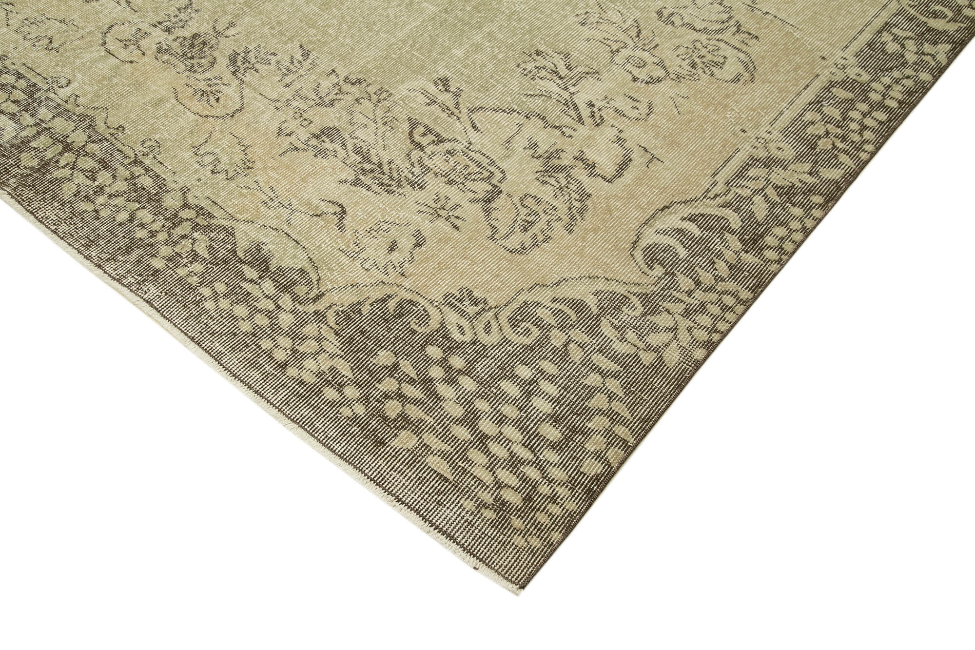 Handmade oriental beige rug 200 cm x 310 cm