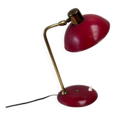 Red lacquered French table lamp