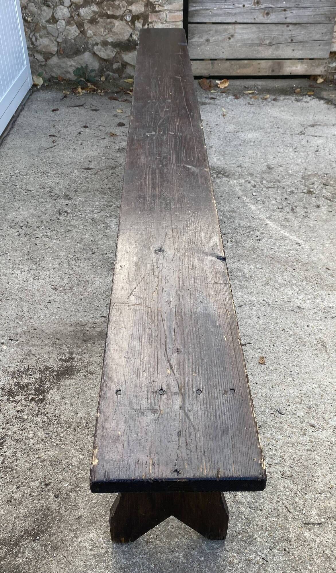 300cm solid wood farm bench for rustic farmhouse table 1950