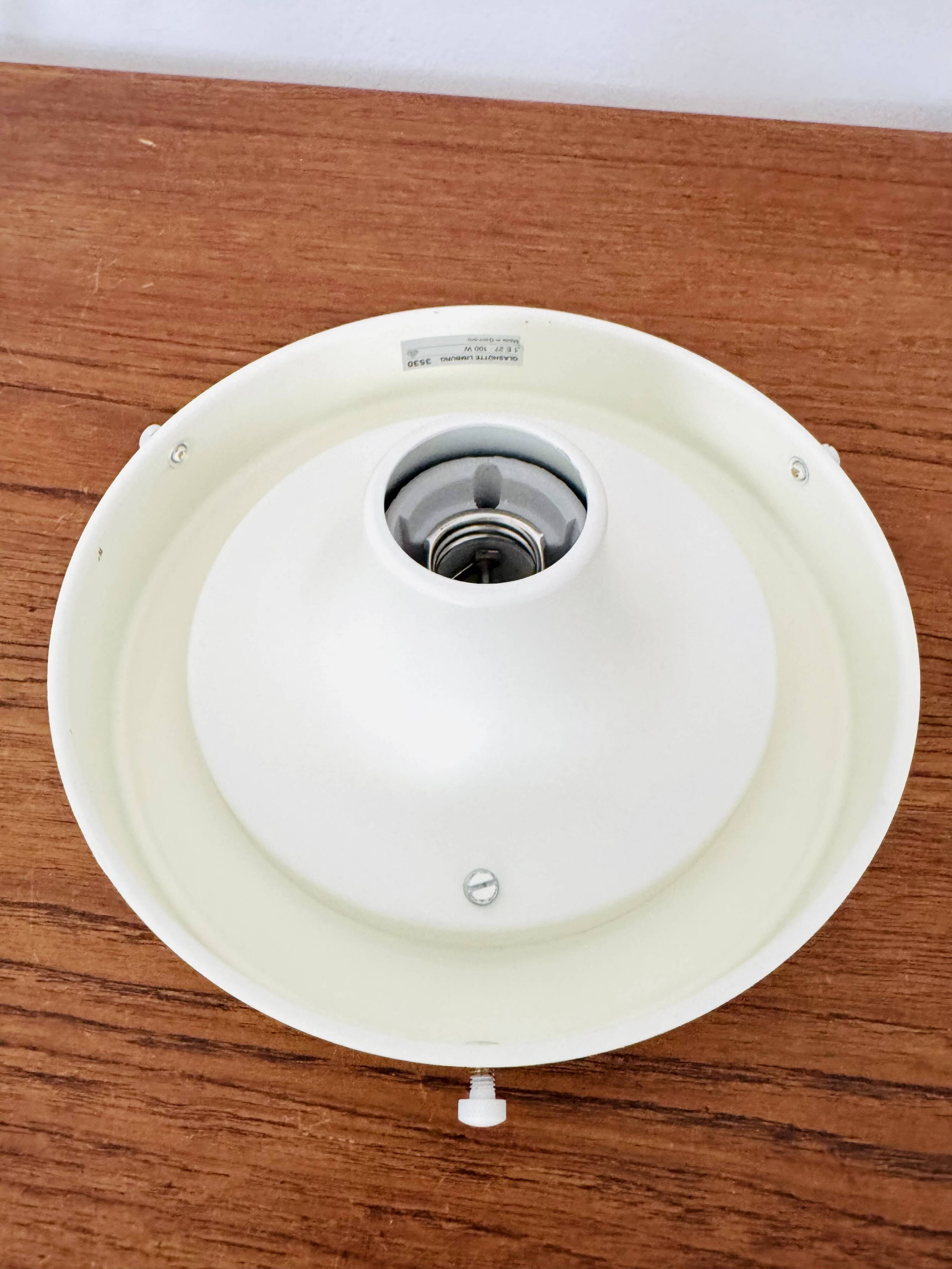 White Flush Light or Wall Lamp by Glashütte Limburg