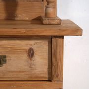 Antique pine dresser – European rustic furniture with shelves – circa 1940