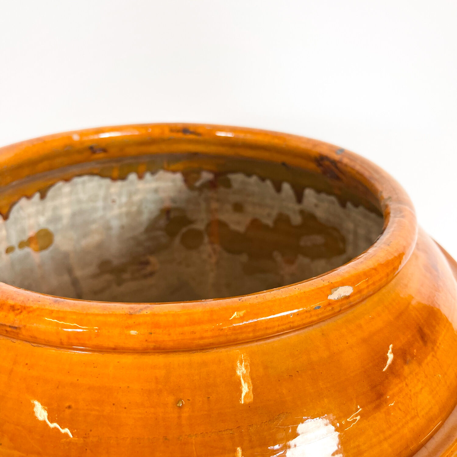 Set of 2 french glazed terracotta BIOT vases 19th century