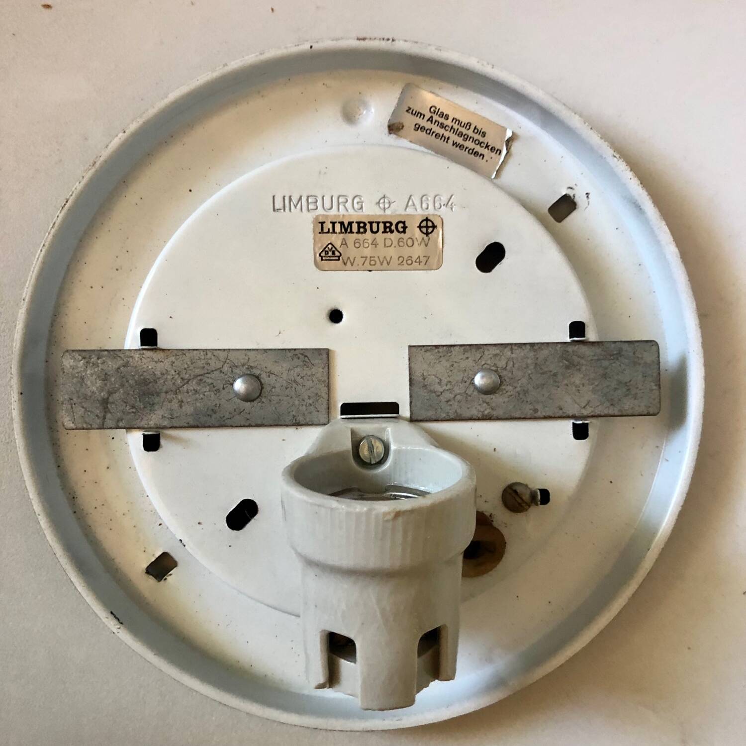 Vintage glass wall lamp from Limburg / Germany, 60's