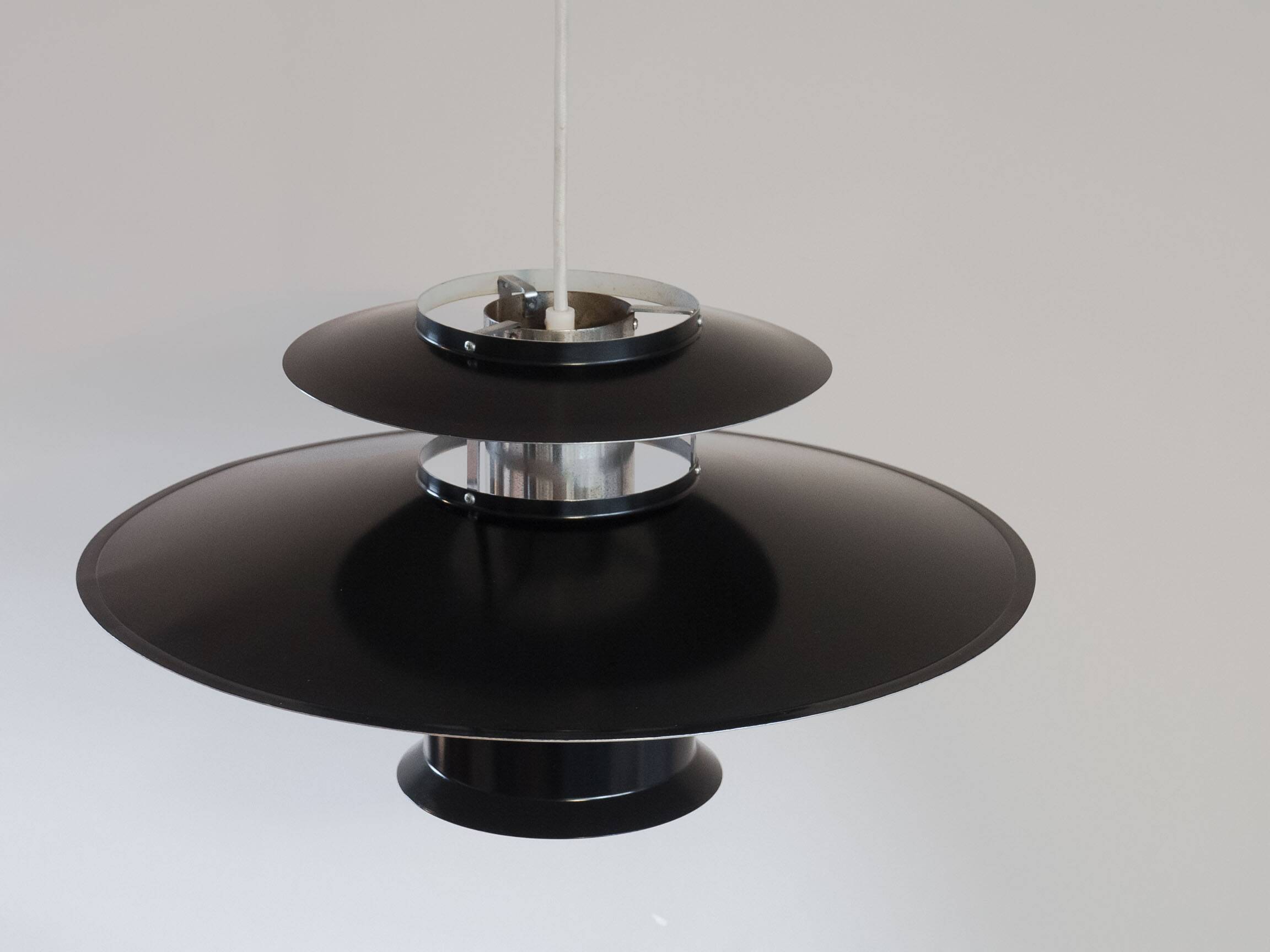 Vintage Danish black shell pendant lamp