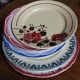 6 mismatched dinner plates