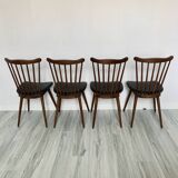 Lot de 4 chaises bistrot vintage Baumann Menuet – hêtre massif