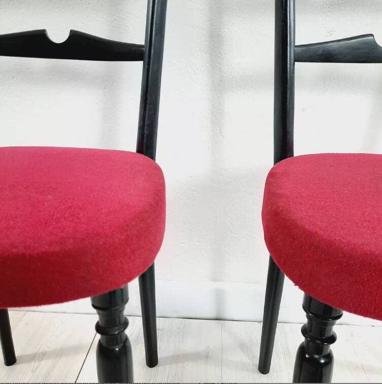Pair of chiavarine chairs 40/50s high backrest