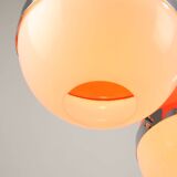Space Age Italian Orange Pendant Lamps, Set of 2