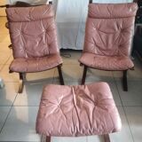 Pair of Scandinavian armchairs and ottoman Ingmar Relling Westnofa 1962