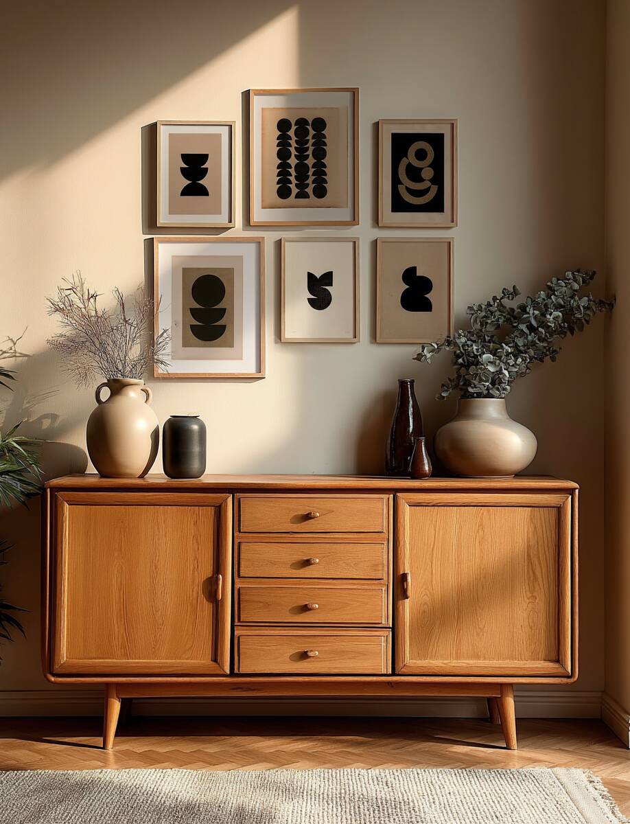 Collection of 6 signed abstract artworks: paintings and paper collages