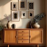 Collection of 6 signed abstract artworks: paintings and paper collages