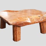 Table unique en chêne massif fabriquée à la main – Forme organique et patine chaleureuse