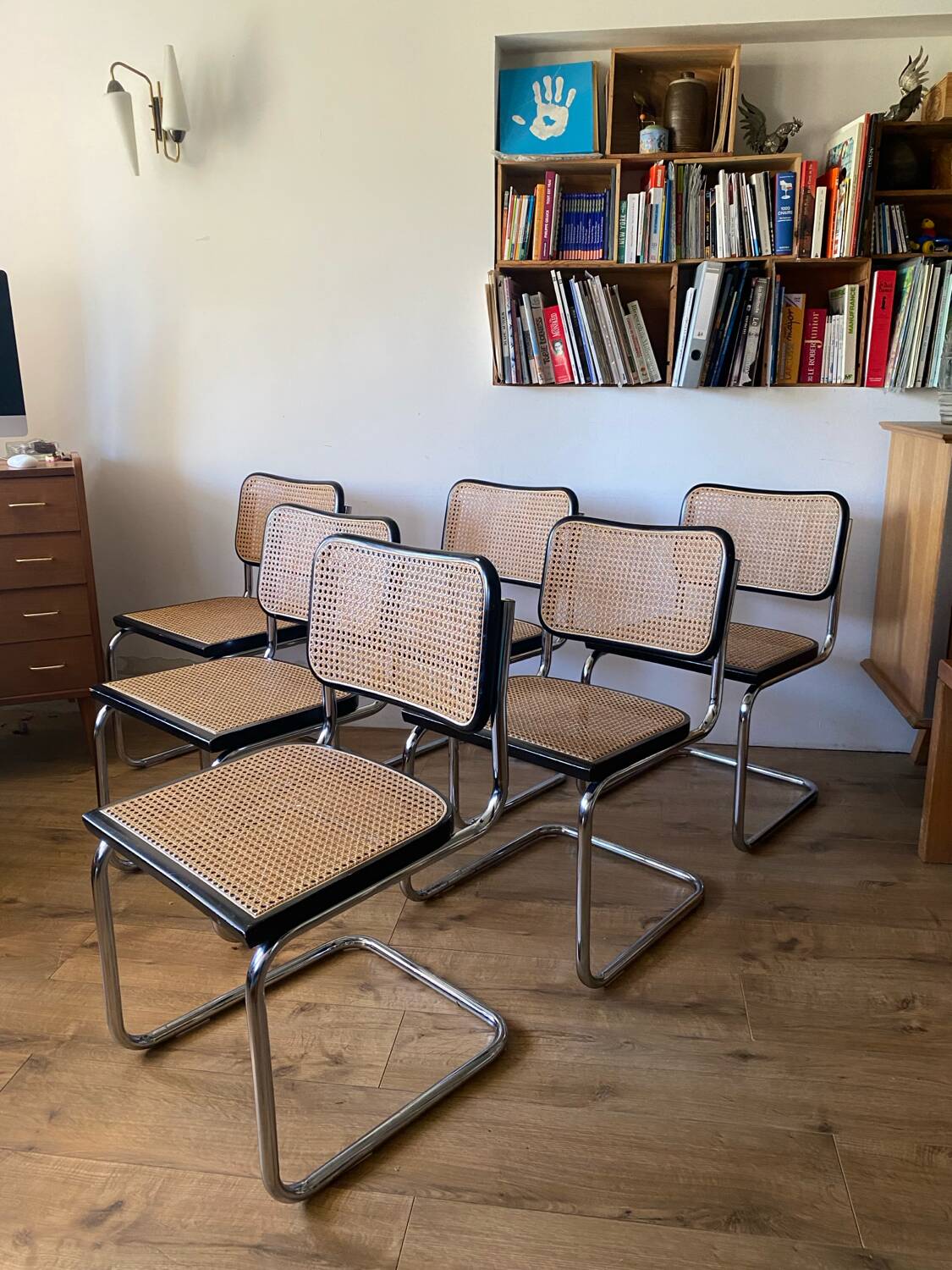 6 black Cesca B32 chairs