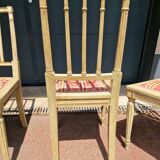 Set of 4 Louis XVI style chairs - In gray lacquered wood