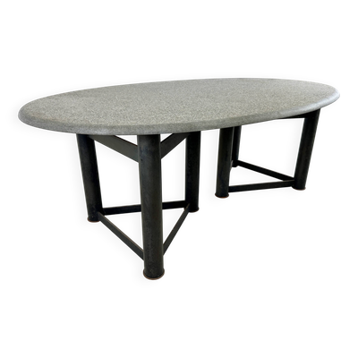 Table à manger ovale dans le style de Jan Vlug, années 1970.