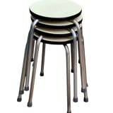 Vintage stackable stools Formica beige 1960