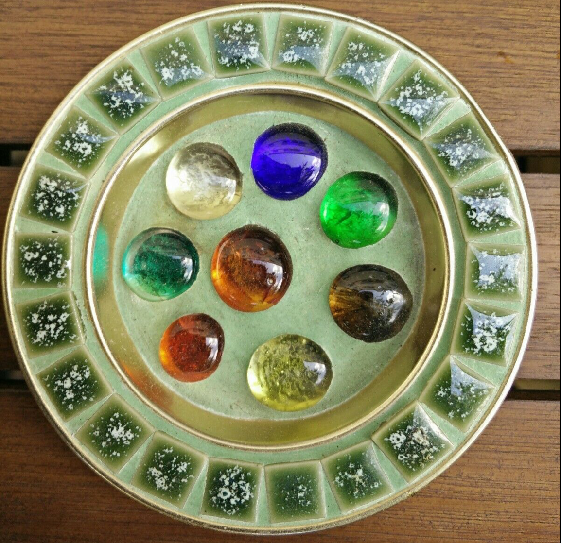 1960's vintage multicolor murano glass glass ashtray
