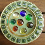 1960's vintage multicolor murano glass glass ashtray